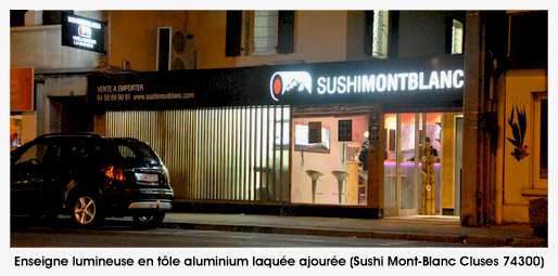 Enseigne Sushi Mont-Blanc